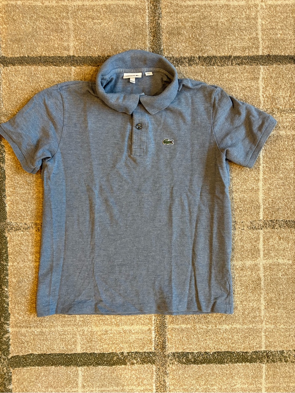 Lacoste Boys Polo Shirt (Bluish Gray), Size/Age 14 (164cm/65inch), 100% Cotton